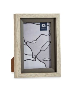 Cadre photo 13,5 x 18,8 x 2 cm Verre Gris Beige Plastique (6 Unités) 2