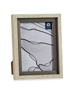 Cadre photo 17 x 2 x 21,8 cm Verre Gris Beige Plastique (6 Unités) 2