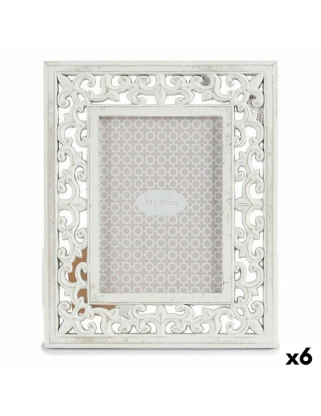 Cadre photo Bois Blanc 22 x 27 x 1 cm (6 Unités)