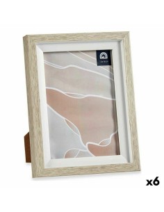 Cadre photo 16,5 x 21,5 x 2 cm Verre Beige Blanc Plastique (6 Unités)