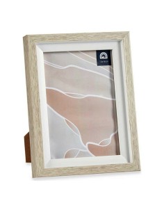 Cadre photo 16,5 x 21,5 x 2 cm Verre Beige Blanc Plastique (6 Unités) 2