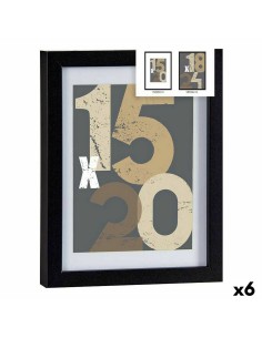 Cadre photo 20,5 x 2,5 x 26,5 cm Noir verre Bois MDF (6 Unités)