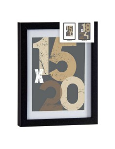 Cadre photo 20,5 x 2,5 x 26,5 cm Noir verre Bois MDF (6 Unités) 2