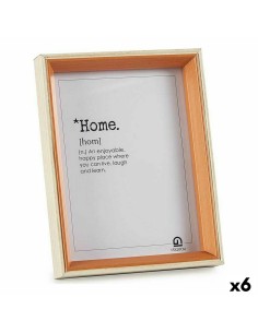 Cadre photo 17 x 22 x 3 cm Verre Marron Blanc Bois MDF (6 Unités)