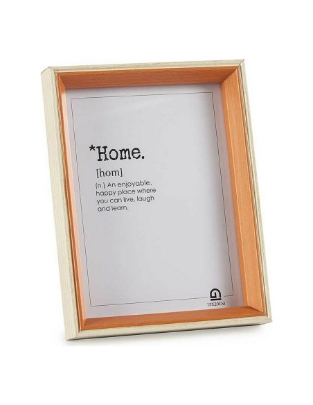 Cadre photo 17 x 22 x 3 cm Verre Marron Blanc Bois MDF (6 Unités)