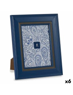 Cadre photo 23 x 28 x 2 cm Verre Bleu Plastique (6 Unités)