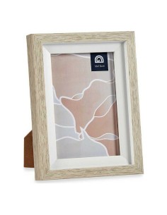 Cadre photo 13,5 x 18,8 x 2 cm Verre Beige Blanc Plastique (6 Unités) 2