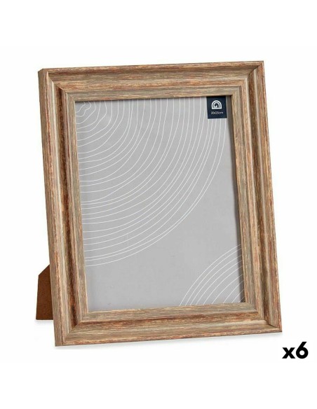 Cadre photo 26 x 2 x 31 cm Verre Bois Marron Cuivre Plastique (6 Unités)