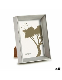 Cadre photo 12,5 x 17,3 x 3,5 cm Argenté Plastique verre (6 Unités)