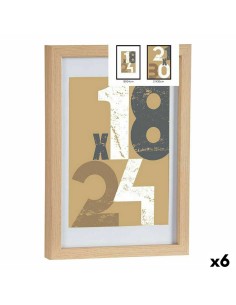 Cadre photo 24 x 2,5 x 32,5 cm Naturel verre Bois MDF (6 Unités)