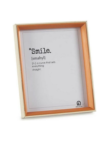 Cadre photo 22 x 27 x 3 cm Verre Marron Blanc Bois MDF (6 Unités)