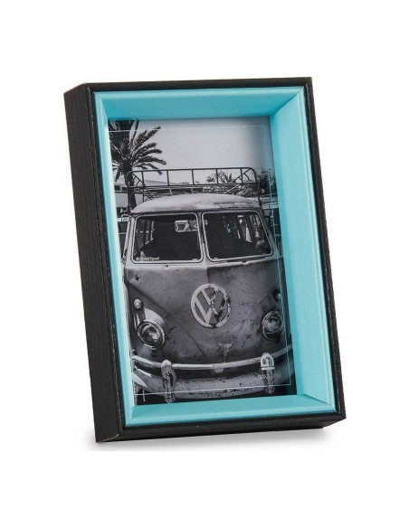 Cadre photo 3 x 17 x 12 cm Verre Noir Bleu Bois MDF (6 Unités)