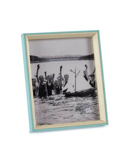 Cadre photo Verre Bleu Blanc 3 x 27 x 22 cm Bois MDF (6 Unités)