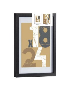 Cadre photo 24 x 2,5 x 32,5 cm Noir verre Bois MDF (6 Unités) 2