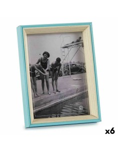 Cadre photo Verre Bleu Blanc 3 x 20 x 15 cm Bois MDF (6 Unités)