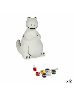 Tirelire à peindre Dinosaure 8,5 x 13,2 x 11 cm Céramique (12 Unités)