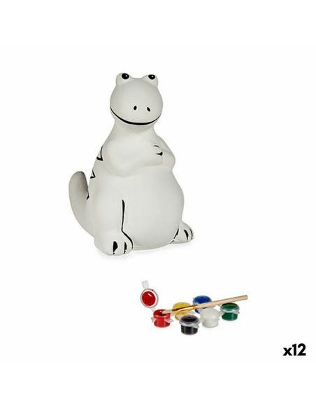 Tirelire à peindre Dinosaure 8,5 x 13,2 x 11 cm Céramique (12 Unités)