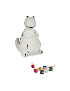 Tirelire à peindre Dinosaure 8,5 x 13,2 x 11 cm Céramique (12 Unités) 2