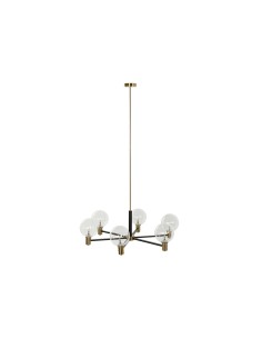 Suspension DKD Home Decor 83 x 83 x 128 cm Verre Noir Doré Métal 9 W