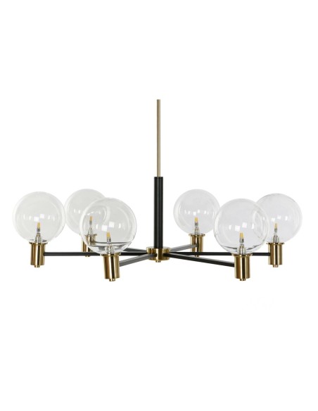Suspension DKD Home Decor 83 x 83 x 128 cm Verre Noir Doré Métal 9 W