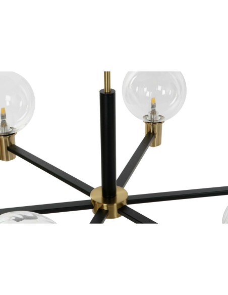Suspension DKD Home Decor 83 x 83 x 128 cm Verre Noir Doré Métal 9 W