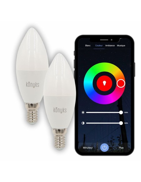 Ampoule LED Bougie Konyks e14 Blanc
