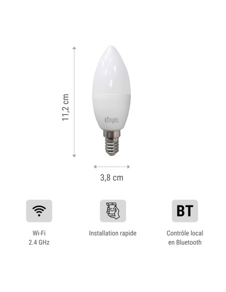 Ampoule LED Bougie Konyks e14 Blanc