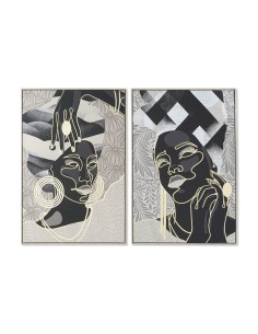 Cadre DKD Home Decor Africaine Tropical 84 x 4,5 x 123 cm (2 Unités)