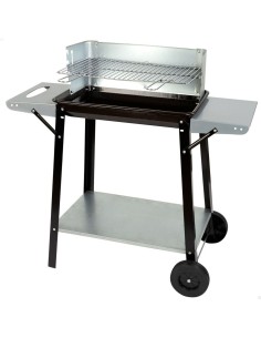 Roues de barbecue au charbon de bois Aktive Métal émaillé 90 x 85 x 32 cm Noir