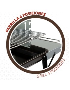 Roues de barbecue au charbon de bois Aktive Métal émaillé 90 x 85 x 32 cm Noir 2