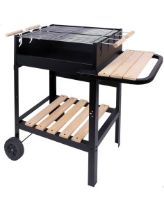 Roues de barbecue au charbon de bois Aktive Métal émaillé 100,5 x 88,5 x 40 cm Noir