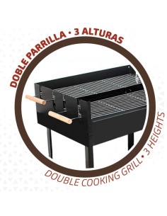 Roues de barbecue au charbon de bois Aktive Métal émaillé 100,5 x 88,5 x 40 cm Noir 2