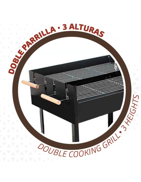 Roues de barbecue au charbon de bois Aktive Métal émaillé 100,5 x 88,5 x 40 cm Noir