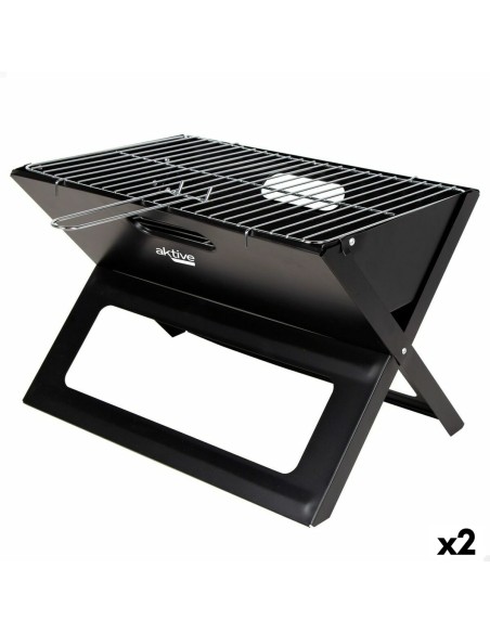 Barbecue Portable Aktive Noir Acier Fer 45 x 30 x 29 cm