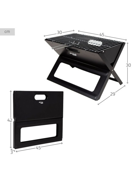 Barbecue Portable Aktive Noir Acier Fer 45 x 30 x 29 cm