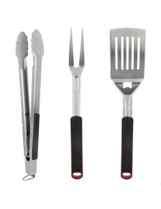 Ensemble d'ustensiles pour barbecue Aktive 3 Pièces Barbecue Acier inoxydable 9 x 41 x 5 cm (4 Unités) 2