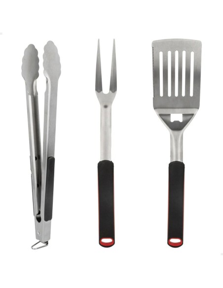 Ensemble d'ustensiles pour barbecue Aktive 3 Pièces Barbecue Acier inoxydable 9 x 41 x 5 cm (4 Unités)