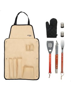 Ensemble d'ustensiles pour barbecue Aktive 7 Pièces Barbecue Acier inoxydable 42 x 67 x 3 cm (4 Unités) 2