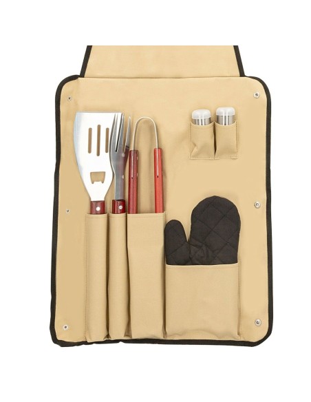 Ensemble d'ustensiles pour barbecue Aktive 7 Pièces Barbecue Acier inoxydable 42 x 67 x 3 cm (4 Unités)