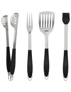 Ensemble d'ustensiles pour barbecue Aktive 4 Pièces Barbecue Acier inoxydable 10 x 42 x 4 cm (4 Unités) 2