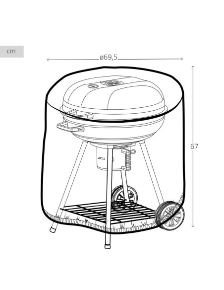 Housse de protection pour barbecue Aktive Noir 6 Unités 69,5 x 67 x 69,5 cm
