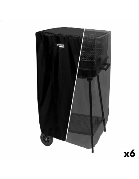 Housse de protection pour barbecue Aktive Noir 6 Unités 74,5 x 109 x 64,5 cm