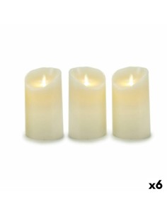 Ensemble de Bougies Oscillant LED Crème 8 x 13 x 8 cm (6 Unités)