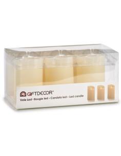 Ensemble de Bougies Oscillant LED Crème 8 x 13 x 8 cm (6 Unités) 2