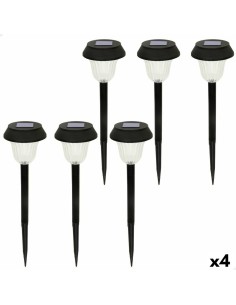 Set de bornes de jardin solaires Aktive 6 Pièces Acier inoxydable Plastique 10 x 38 x 10 cm (4 Unités)