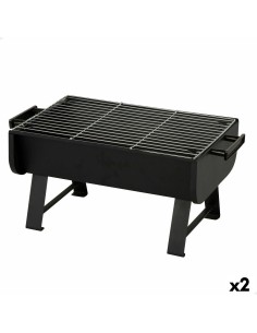 Barbecue Portable Aktive Acier 45 x 25 x 30 cm Noir (2 Unités)
