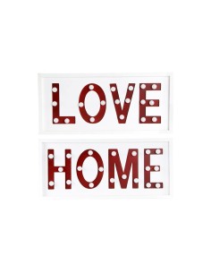 Décoration murale DKD Home Decor Blanc Rouge Urbaine 48 x 4 x 22 cm (2 Unités)