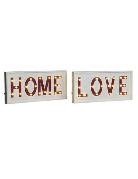 Décoration murale DKD Home Decor Blanc Rouge Urbaine 48 x 4 x 22 cm (2 Unités)