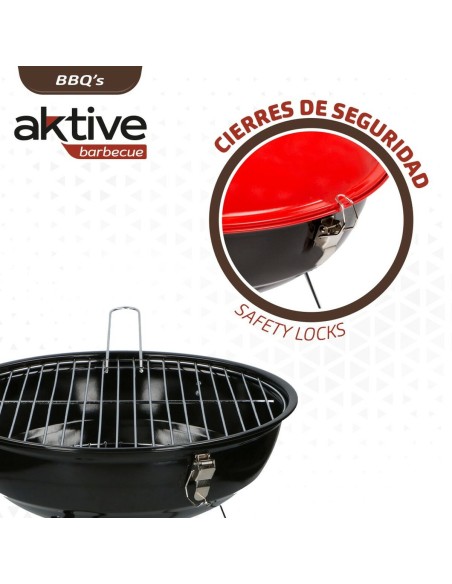 Barbecue Portable Aktive Métal émaillé Ø 36 cm 36 x 44 x 36 cm (4 Unités) Rouge