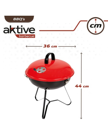 Barbecue Portable Aktive Métal émaillé Ø 36 cm 36 x 44 x 36 cm (4 Unités) Rouge